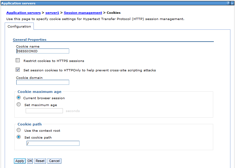 Websphere Configuration